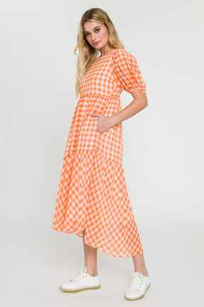 ENGLISH FACTORY - English Factory - Gingham Print Midi Dress - DRESSES available at Objectrare