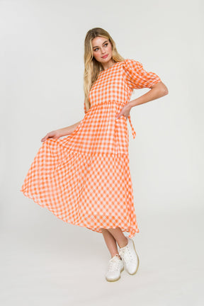 ENGLISH FACTORY - English Factory - Gingham Print Midi Dress - DRESSES available at Objectrare