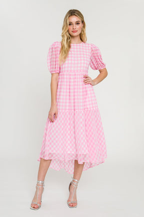 ENGLISH FACTORY - English Factory - Gingham Print Midi Dress - DRESSES available at Objectrare