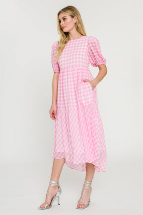 ENGLISH FACTORY - English Factory - Gingham Print Midi Dress - DRESSES available at Objectrare