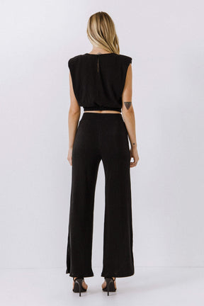 ENDLESS ROSE - Pleated Shoulder Pad Top - TOPS available at Objectrare