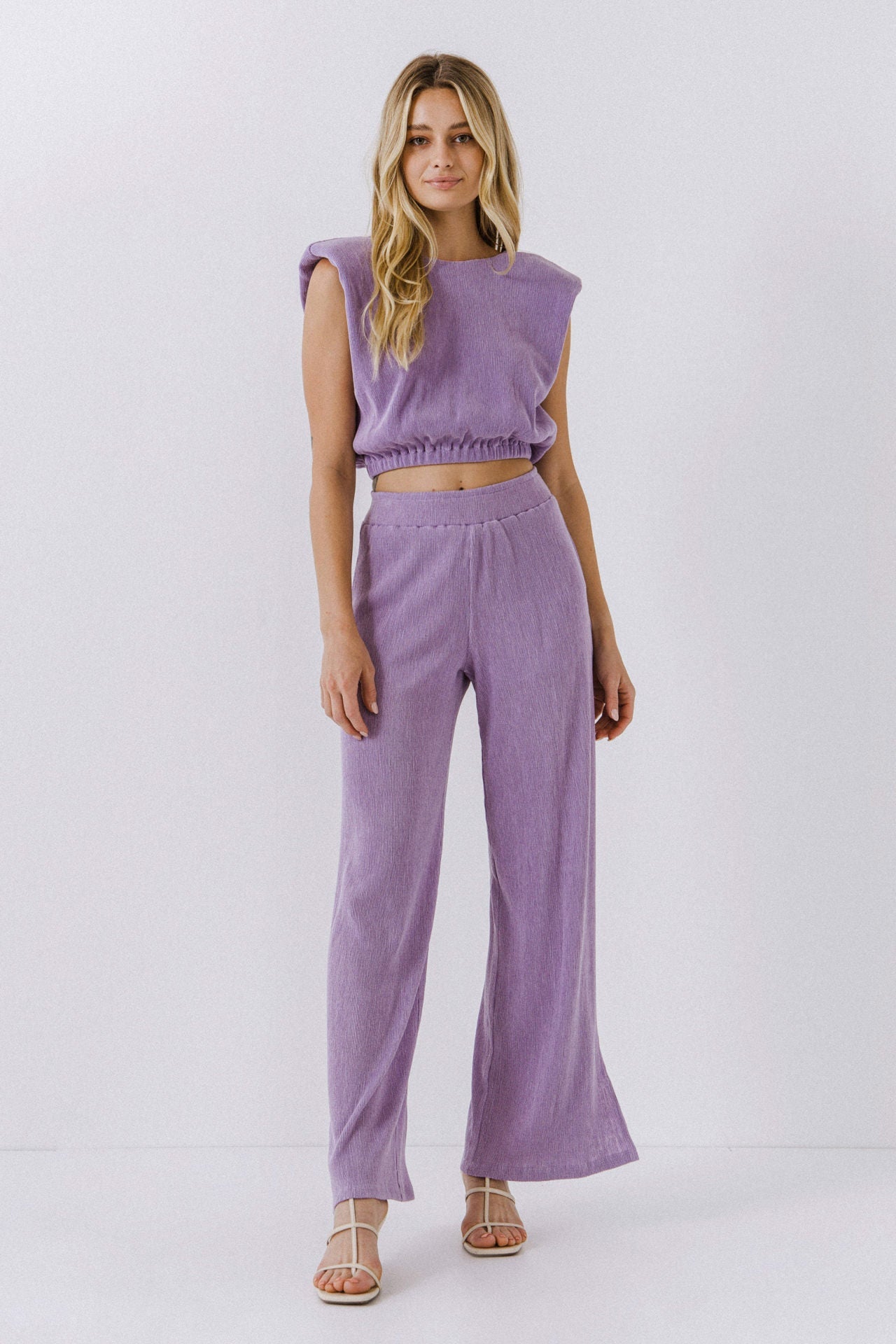 ENDLESS ROSE - Pleated Shoulder Pad Top - TOPS available at Objectrare