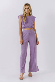 ENDLESS ROSE - Pleated Shoulder Pad Top - TOPS available at Objectrare