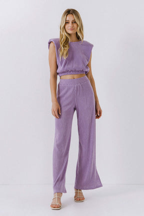 ENDLESS ROSE - Pleated Shoulder Pad Top - TOPS available at Objectrare