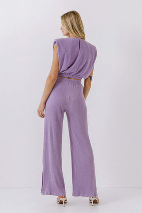 ENDLESS ROSE - Pleated Shoulder Pad Top - TOPS available at Objectrare