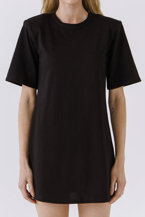 ENDLESS ROSE - Shoulder Pad T-Shirt Dress - DRESSES available at Objectrare