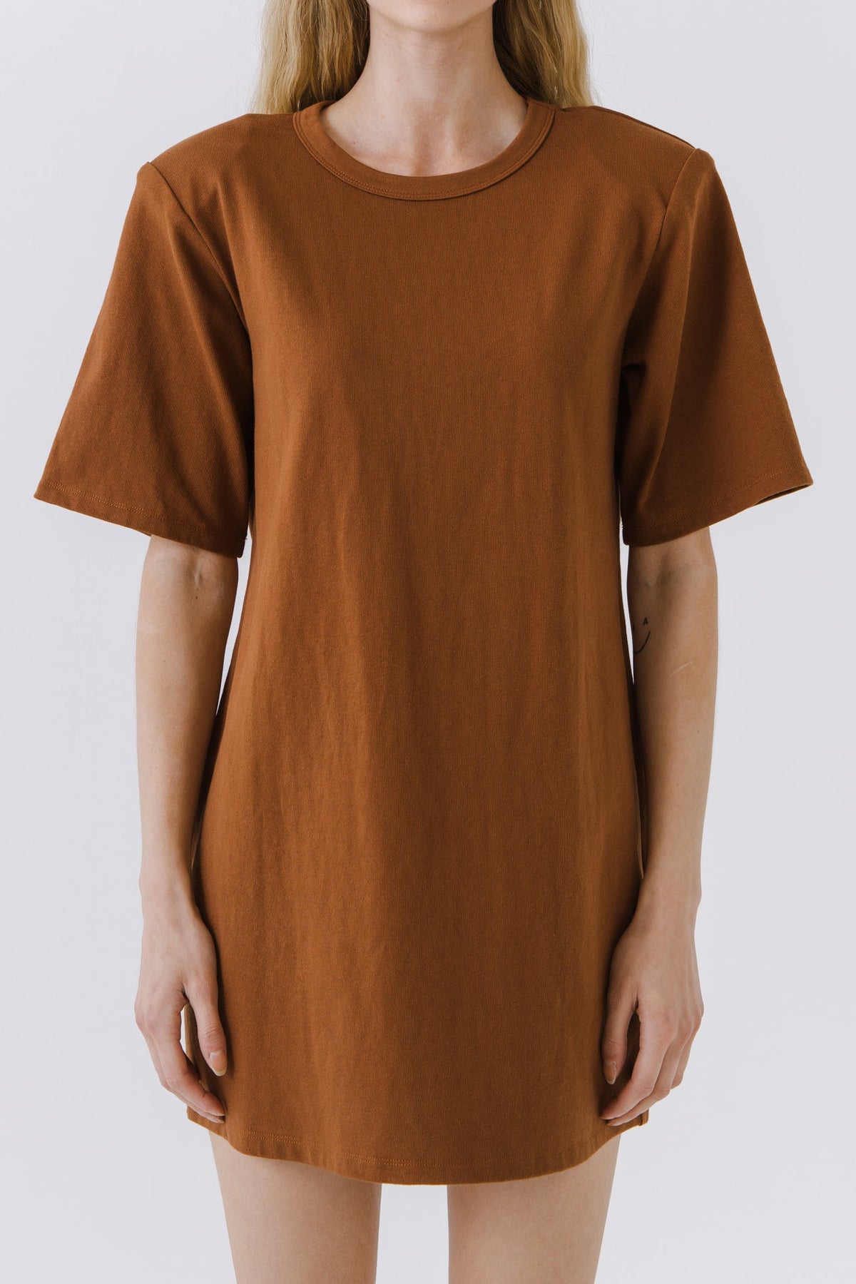 ENDLESS ROSE - Shoulder Pad T-Shirt Dress - DRESSES available at Objectrare