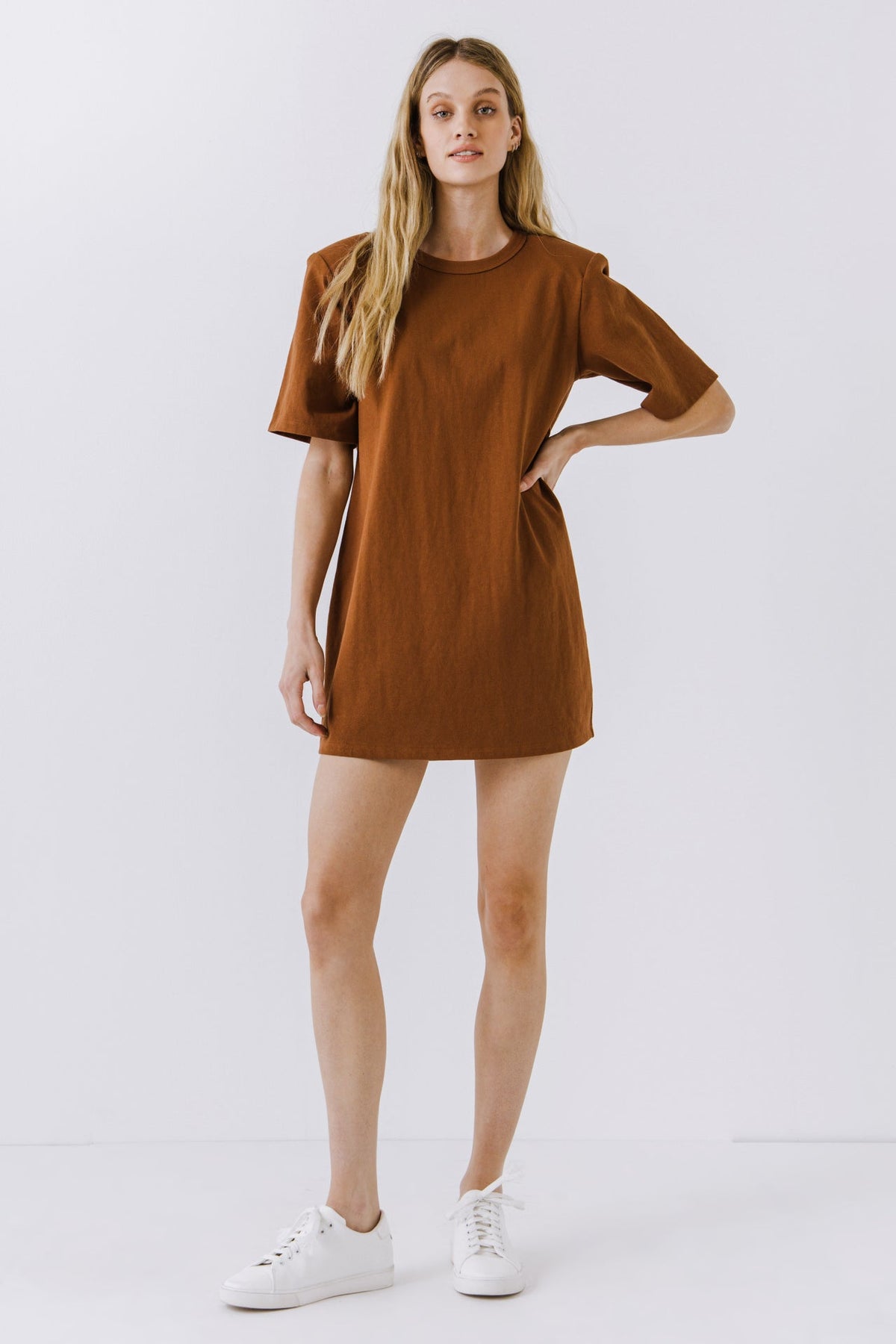 ENDLESS ROSE - Shoulder Pad T-Shirt Dress - DRESSES available at Objectrare