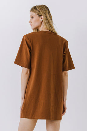 ENDLESS ROSE - Shoulder Pad T-Shirt Dress - DRESSES available at Objectrare