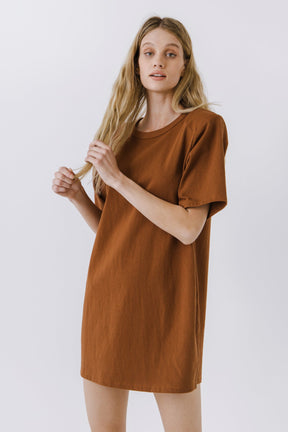 ENDLESS ROSE - Shoulder Pad T-Shirt Dress - DRESSES available at Objectrare