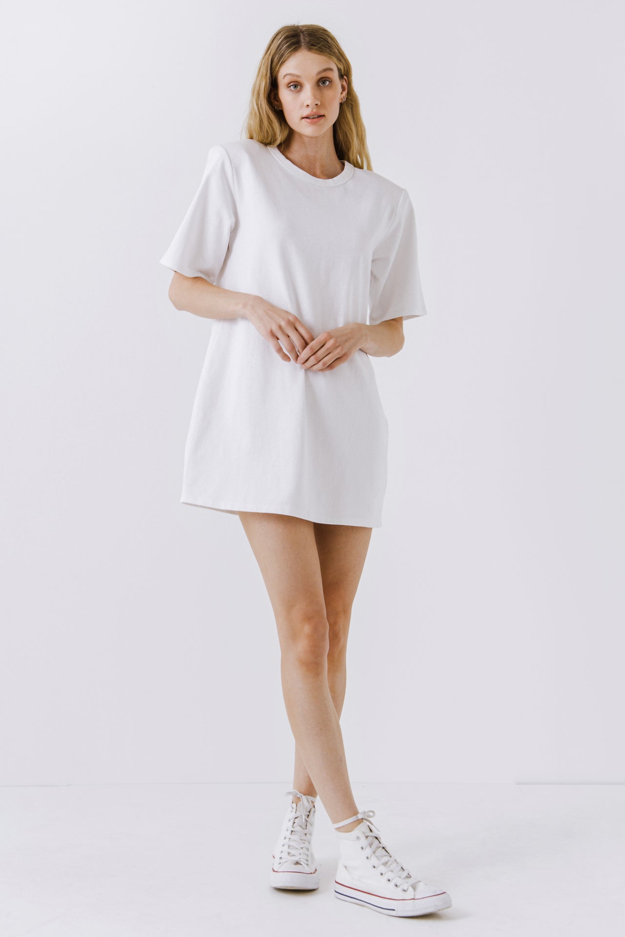 ENDLESS ROSE - Shoulder Pad T-Shirt Dress - DRESSES available at Objectrare
