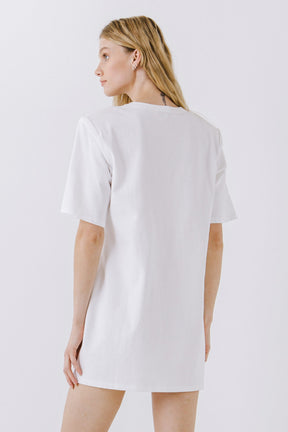 ENDLESS ROSE - Shoulder Pad T-Shirt Dress - DRESSES available at Objectrare