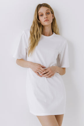 ENDLESS ROSE - Shoulder Pad T-Shirt Dress - DRESSES available at Objectrare