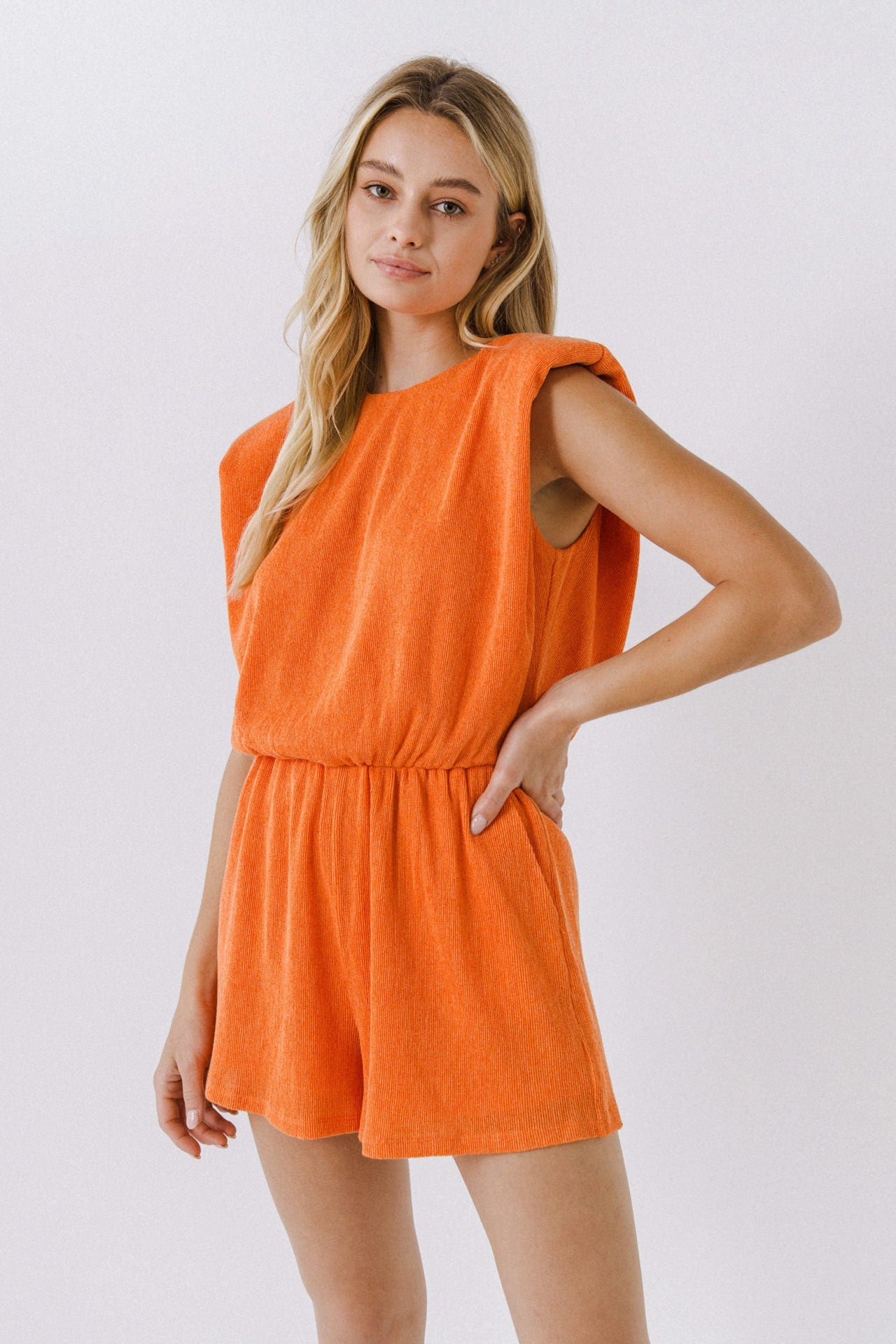 ENDLESS ROSE - Endless Rose - Pleated Sleeveless Romper - ROMPERS available at Objectrare