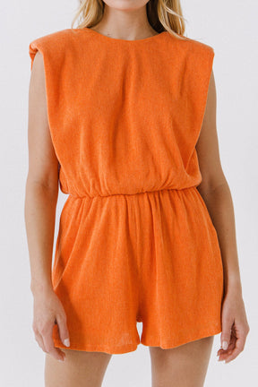 ENDLESS ROSE - Endless Rose - Pleated Sleeveless Romper - ROMPERS available at Objectrare