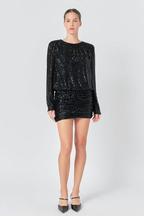 ENDLESS ROSE - Endless Rose - Ruched Sequin Mini Dress - DRESSES available at Objectrare