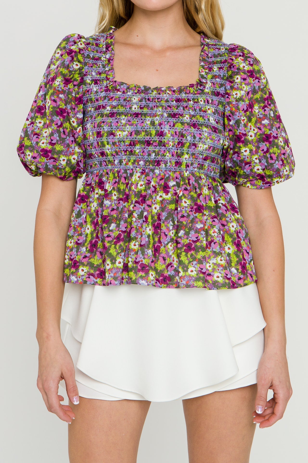 ENGLISH FACTORY - WOMEN WOVEN SQUARE NECK BLOUSE - TOPS available at Objectrare