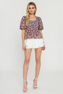 ENGLISH FACTORY - WOMEN WOVEN SQUARE NECK BLOUSE - TOPS available at Objectrare