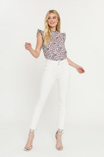 ENGLISH FACTORY - Floral Contrast Stitch Top - TOPS available at Objectrare