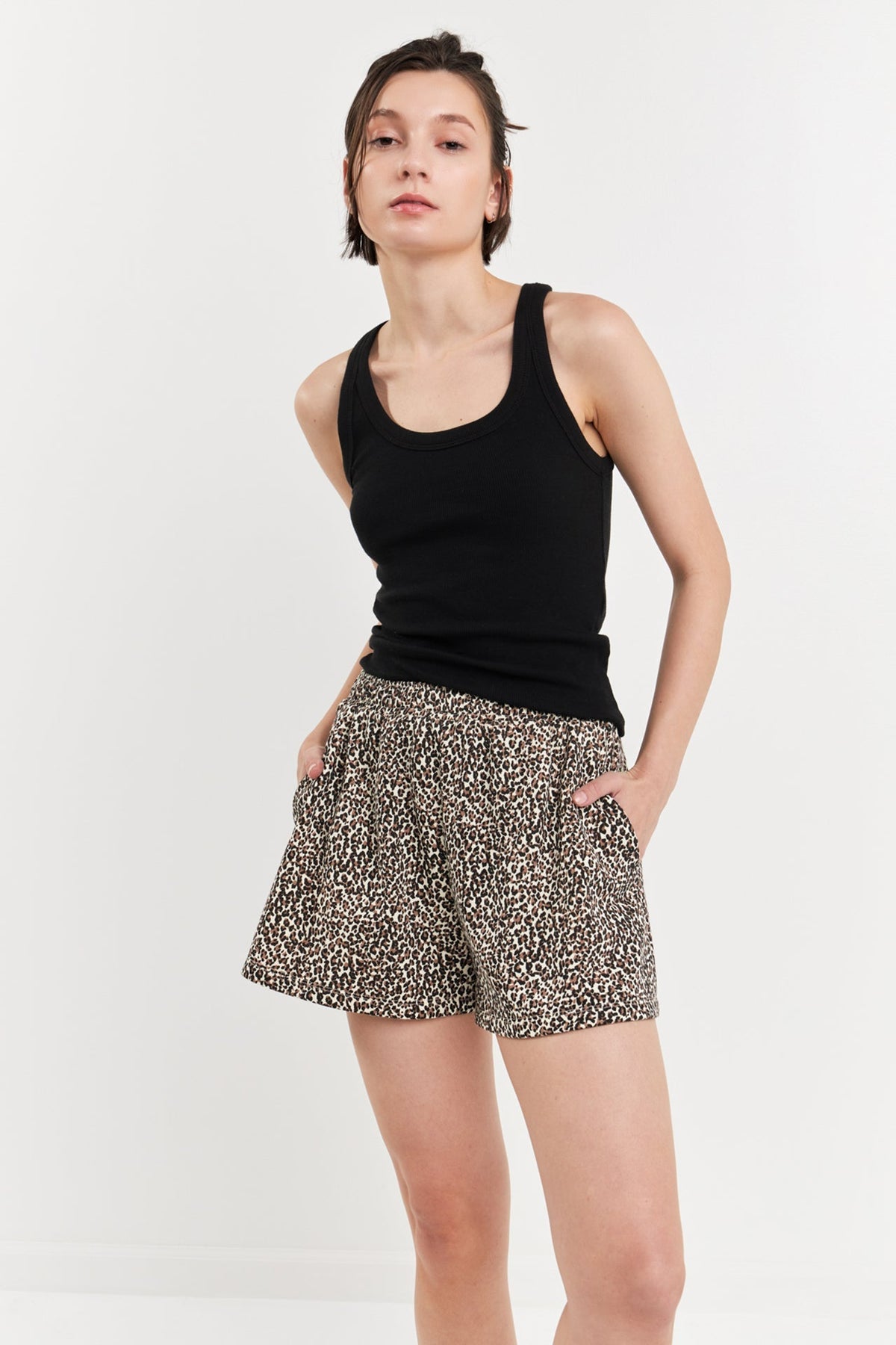 GREY LAB - Leopard Print Shorts - SHORTS available at Objectrare