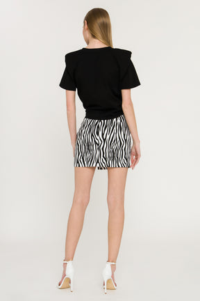 GREY LAB - Shoulder Pad Front Tie T-Shirt - TOPS available at Objectrare
