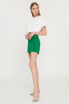 GREY LAB - Shoulder Pad Front Tie T-Shirt - TOPS available at Objectrare