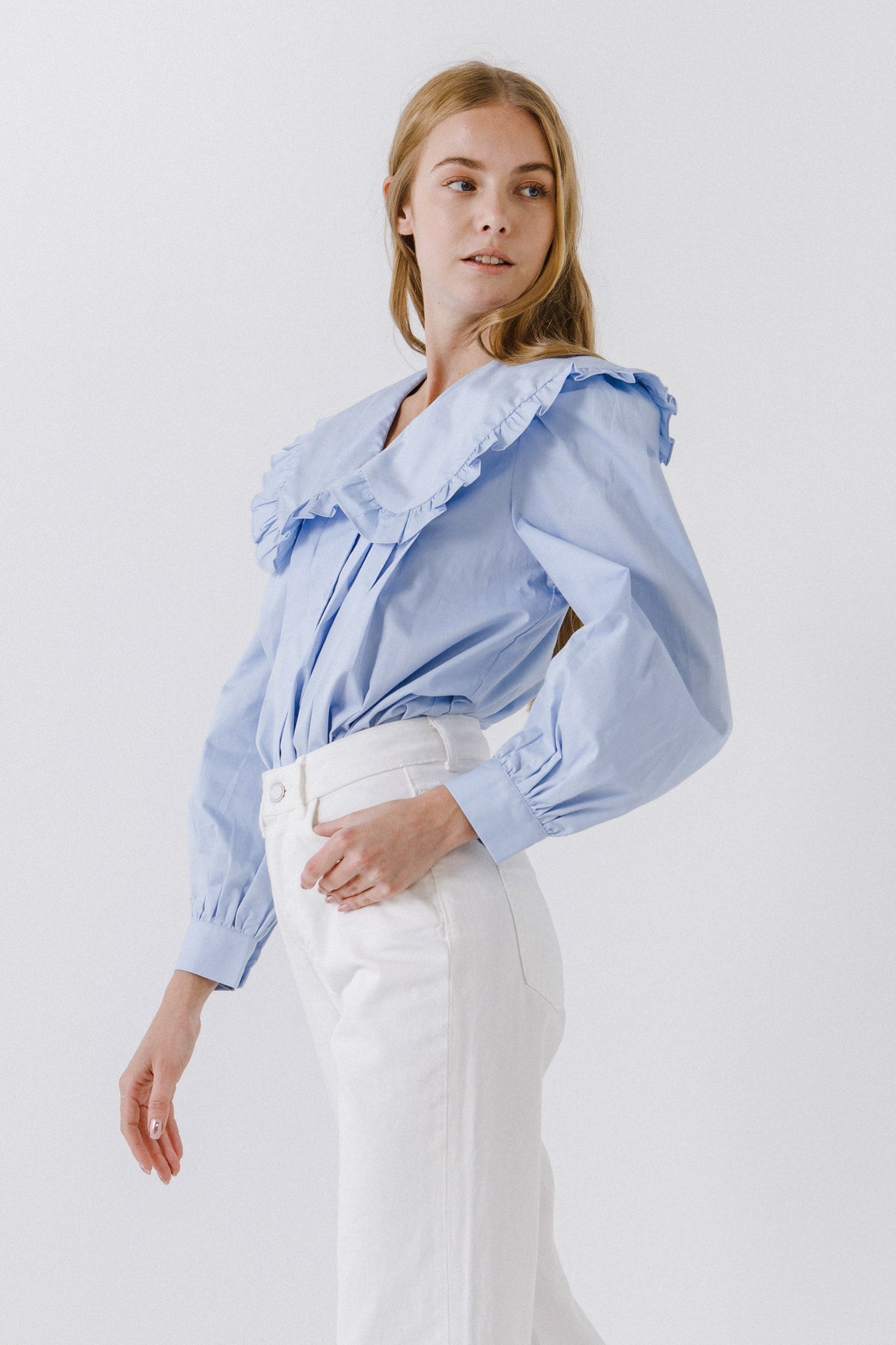 ENGLISH FACTORY - English Factory - Women Woven Ruffled Collar Blouse - SHIRTS & BLOUSES available at Objectrare