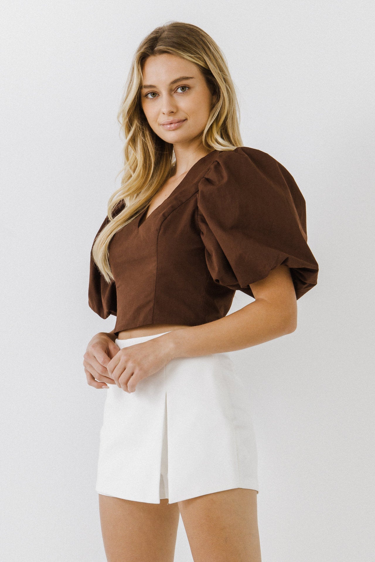 Puff Sleeve Crop Top