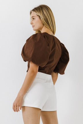 Puff Sleeve Crop Top
