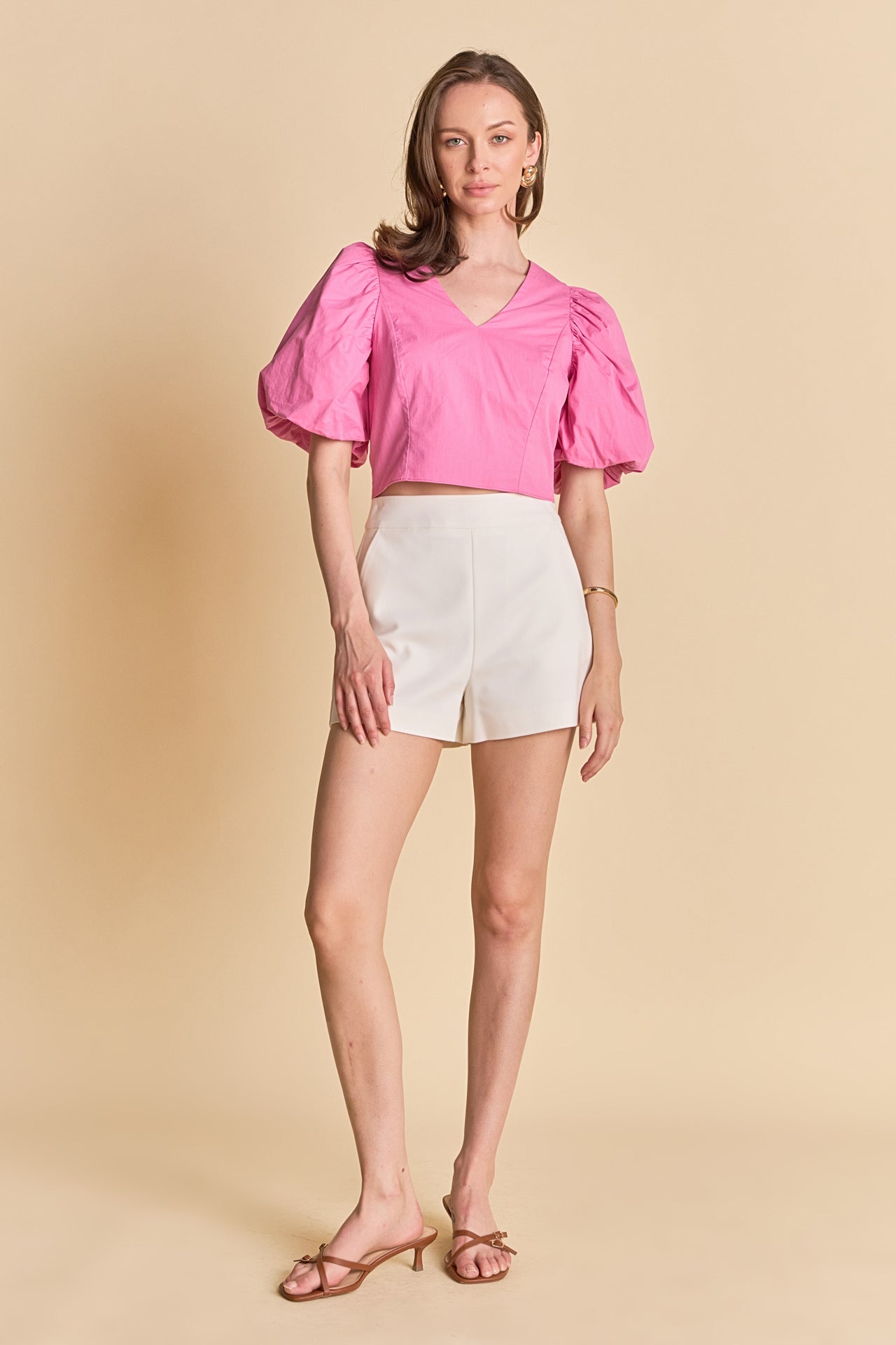 ENDLESS ROSE - Puff Sleeve Crop Top - TOPS available at Objectrare