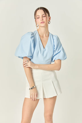 ENDLESS ROSE - Puff Sleeve Crop Top - TOPS available at Objectrare