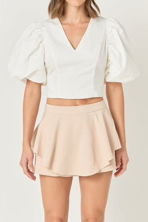 Puff Sleeve Crop Top