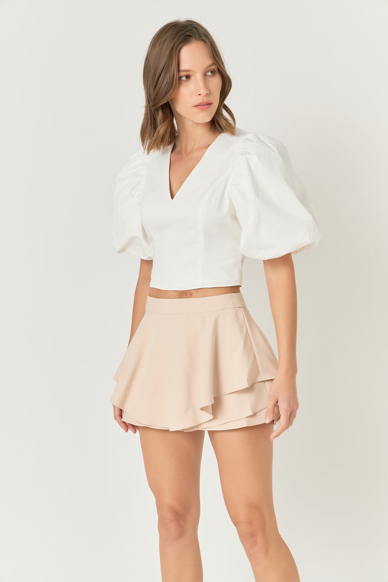 Puff Sleeve Crop Top