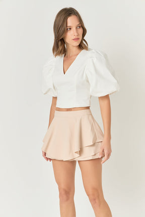 Puff Sleeve Crop Top