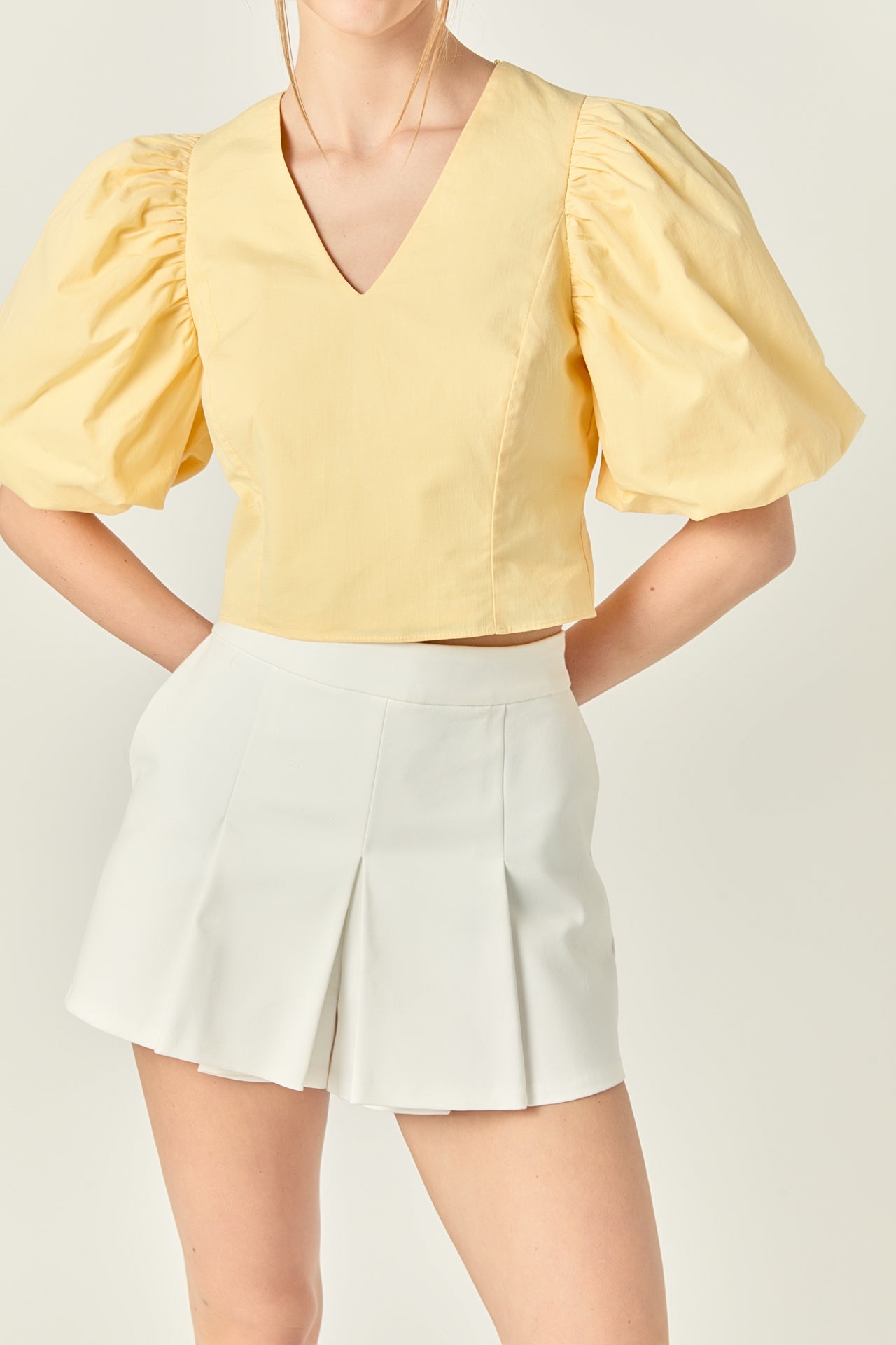 ENDLESS ROSE - Puff Sleeve Crop Top - TOPS available at Objectrare