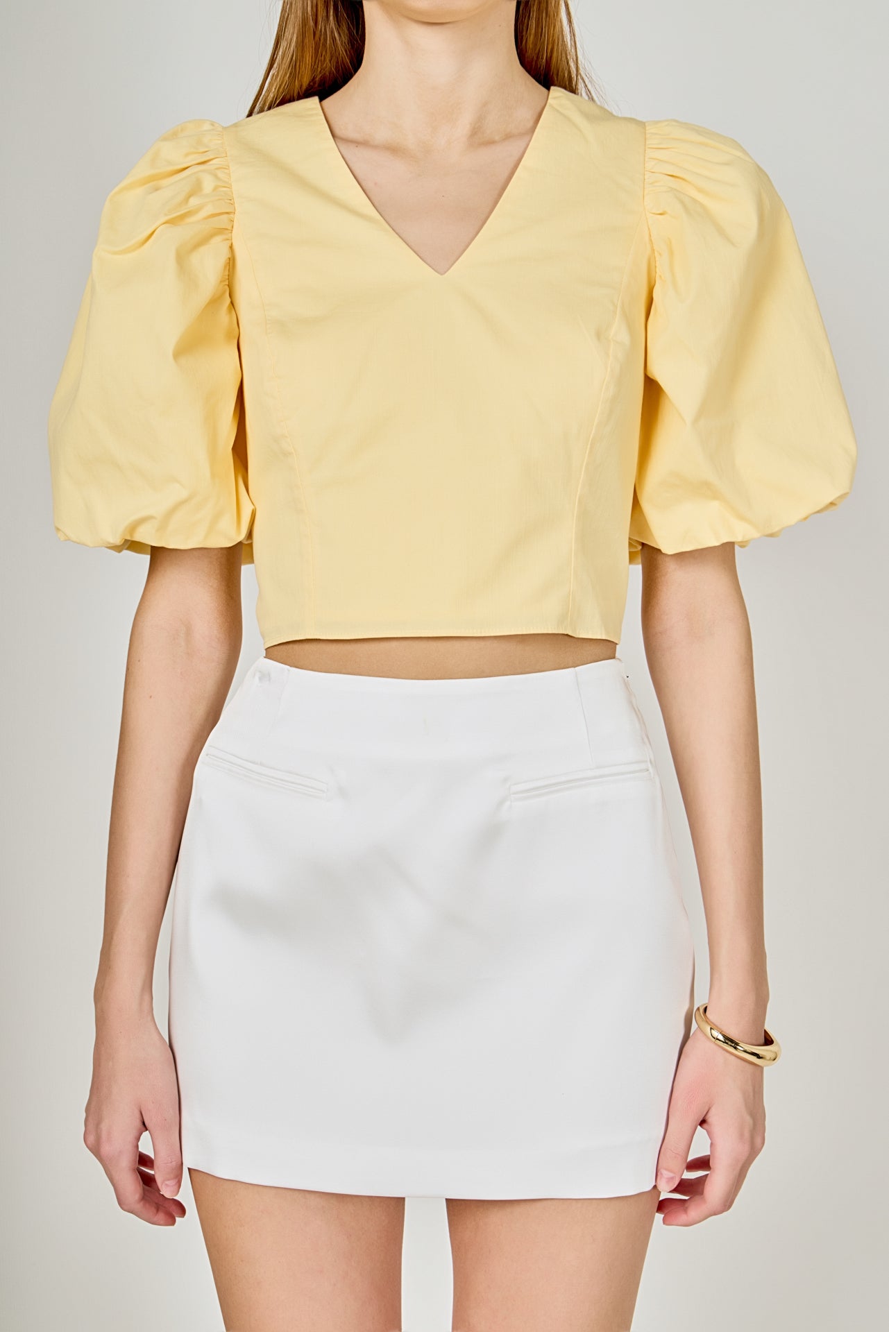 ENDLESS ROSE - Puff Sleeve Crop Top - TOPS available at Objectrare