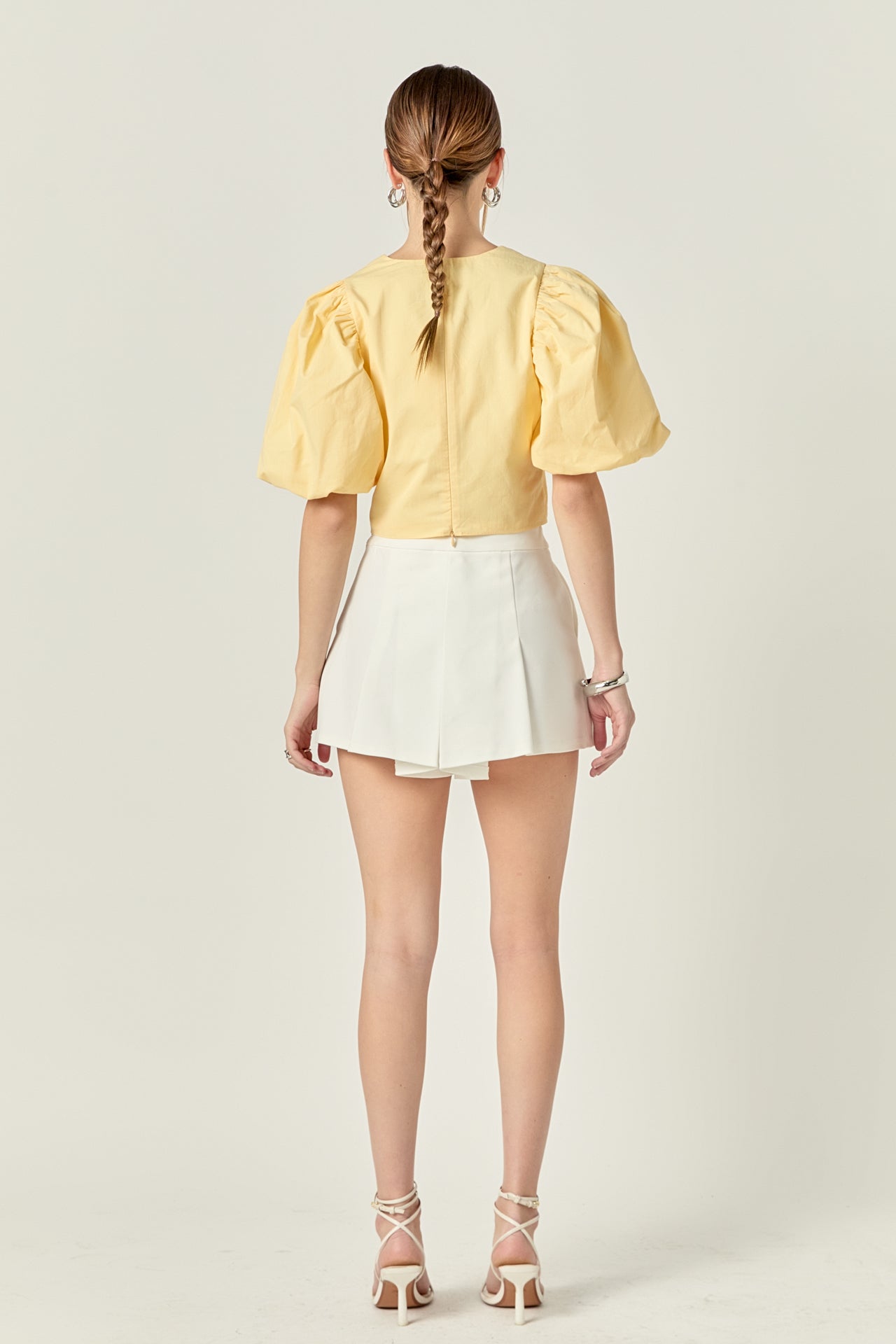 ENDLESS ROSE - Puff Sleeve Crop Top - TOPS available at Objectrare