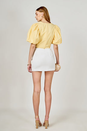 ENDLESS ROSE - Puff Sleeve Crop Top - TOPS available at Objectrare