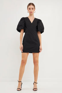 ENDLESS ROSE - Puff Sleeve Bodycon Mini Dress - DRESSES available at Objectrare