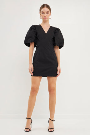 ENDLESS ROSE - Puff Sleeve Bodycon Mini Dress - DRESSES available at Objectrare