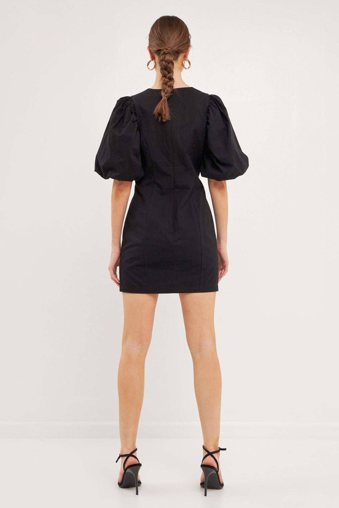 ENDLESS ROSE - Puff Sleeve Bodycon Mini Dress - DRESSES available at Objectrare