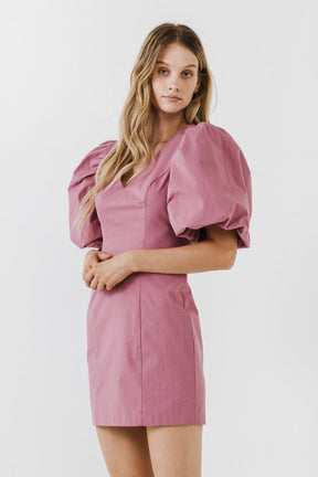 ENDLESS ROSE - Puff Sleeve Bodycon Mini Dress - DRESSES available at Objectrare
