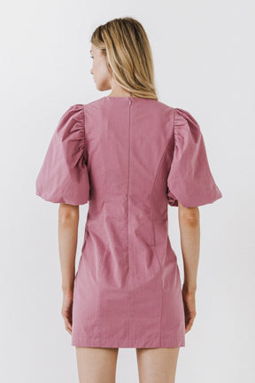 ENDLESS ROSE - Puff Sleeve Bodycon Mini Dress - DRESSES available at Objectrare