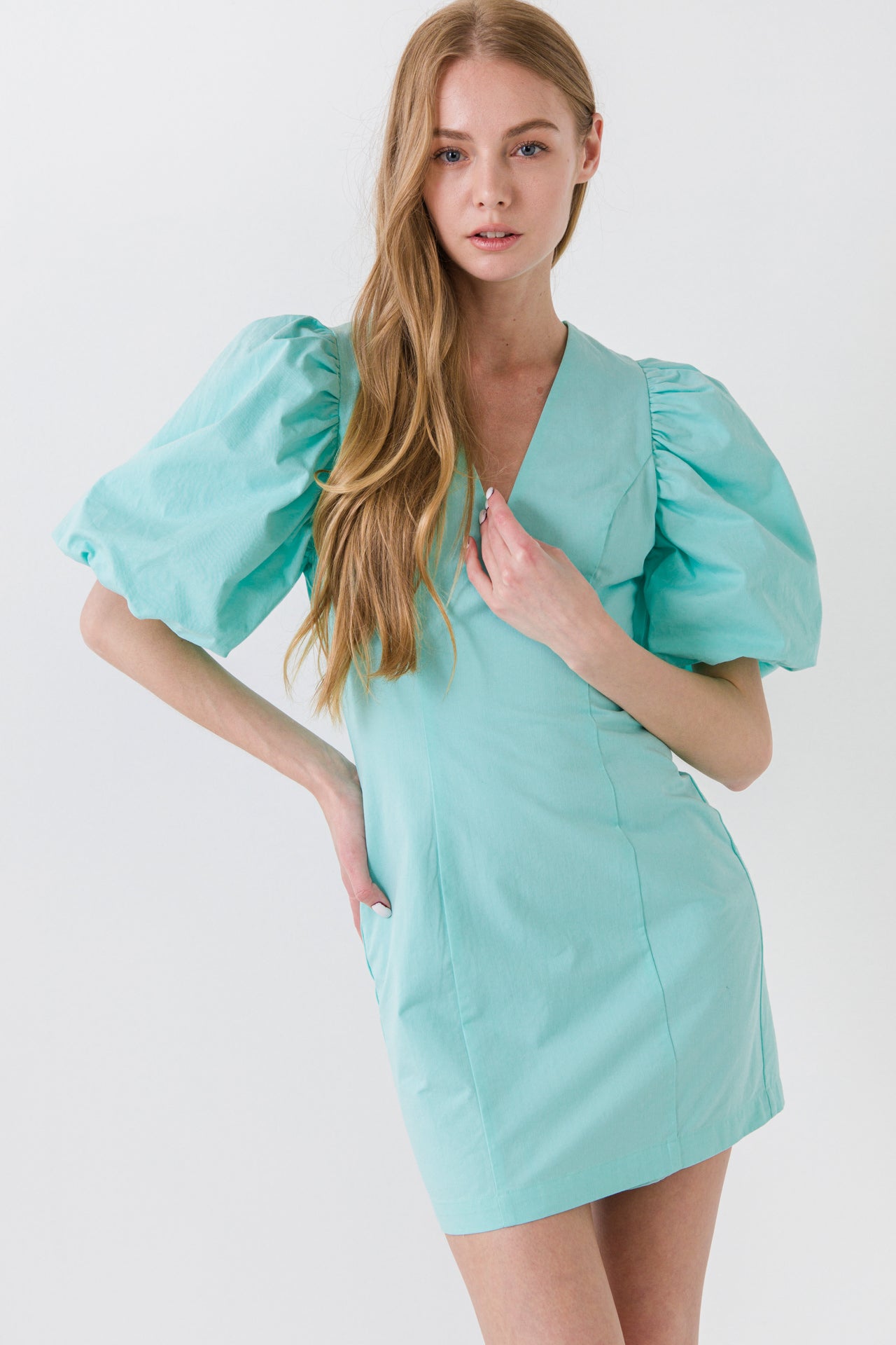 ENDLESS ROSE - Puff Sleeve Bodycon Mini Dress - DRESSES available at Objectrare