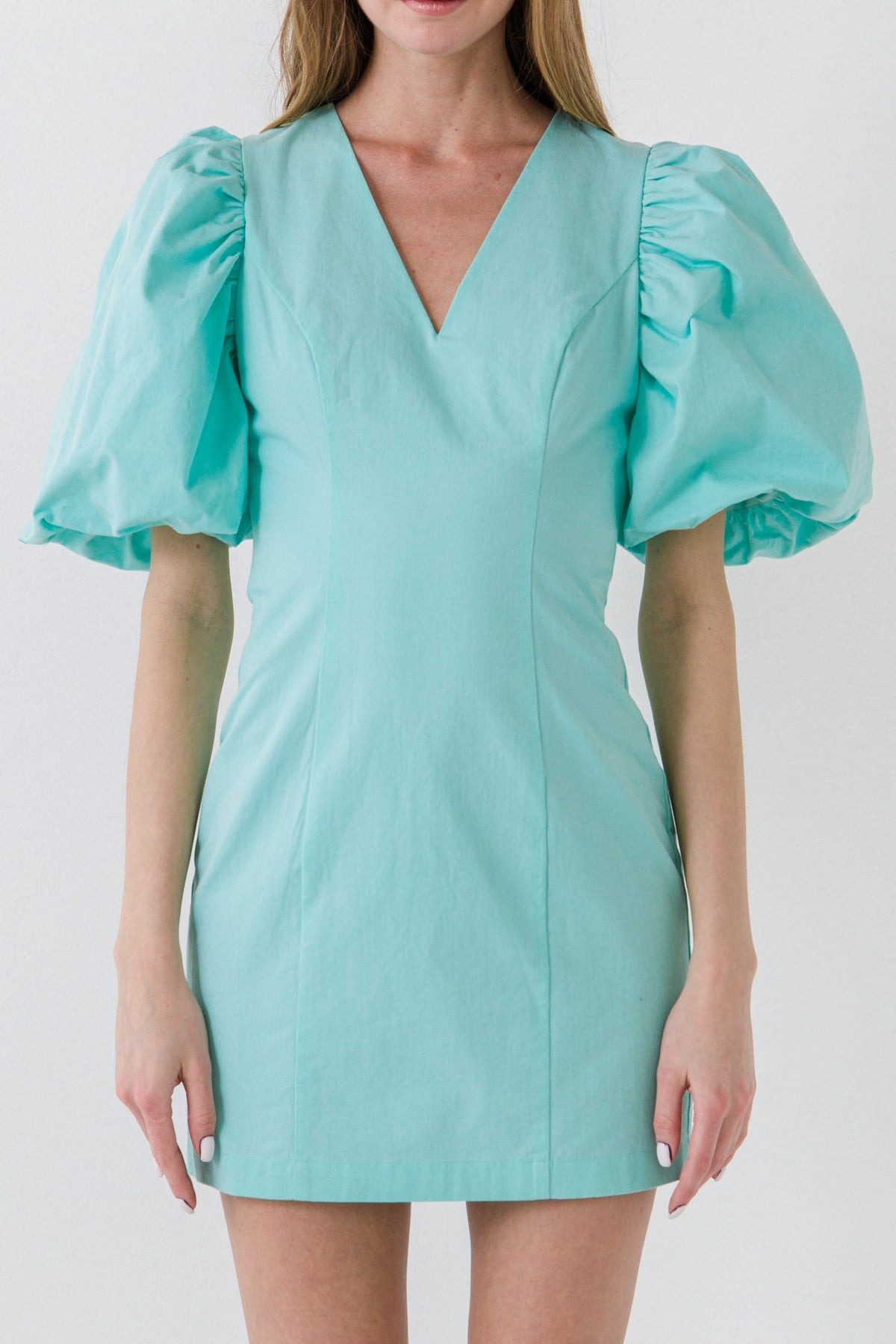 ENDLESS ROSE - Puff Sleeve Bodycon Mini Dress - DRESSES available at Objectrare