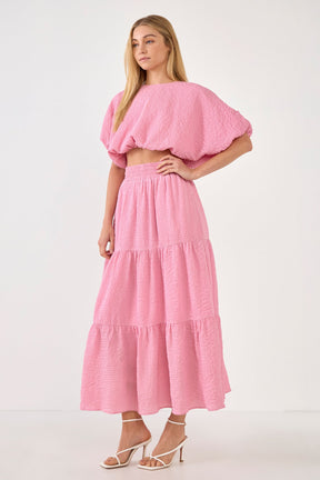 ENDLESS ROSE - Voluminous Textured Cropped Top - TOPS available at Objectrare