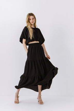 LA'VEN - Tiered Maxi Skirt - SKIRTS available at Objectrare