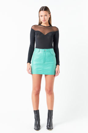 GREY LAB - Coated Mini Skirt - SKIRTS available at Objectrare