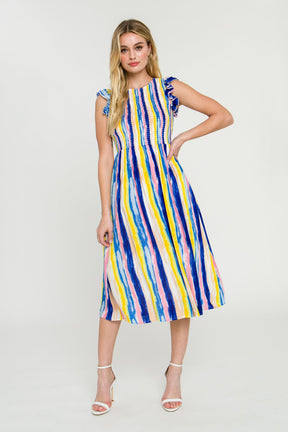 ENGLISH FACTORY - English Factory - Multi Stripe Midi Dress - DRESSES available at Objectrare