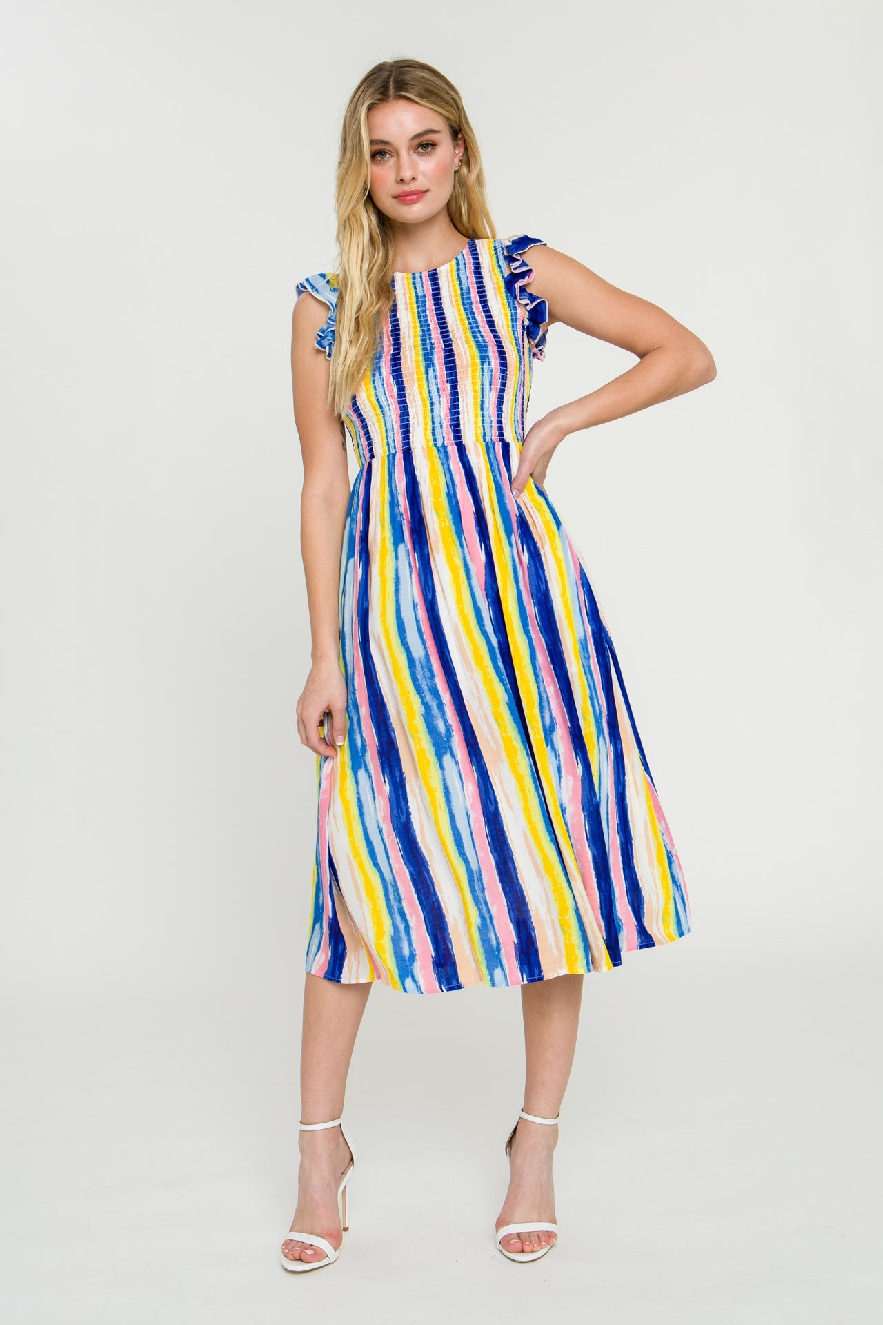 Multi Stripe Midi Dress